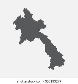Laos country map,border grey color. Vector EPS8