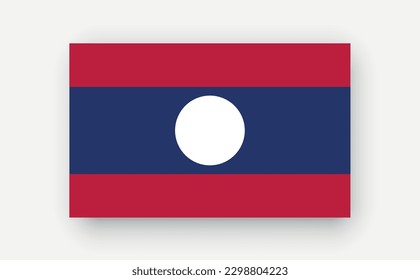 Laos .Detailed flag on white background. Vector illustration