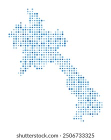 Laos Dot Map. Country Digital Style Shape. Laos vector image. Country shape blue circular dots. Classy vector illustration.