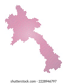 Laos dotted map. Digital style shape of Laos. Tech icon of the country with graduated dots. Awesome vector illustration.