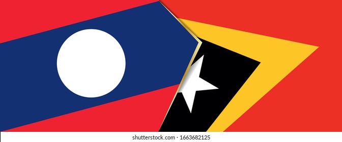 Laos and East Timor flags, two vector flags symbol of relationship or confrontation.