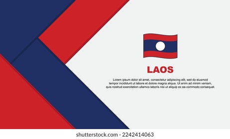 Laos Flag Abstract Background Design Template. Laos Independence Day Banner Cartoon Vector Illustration. Laos Illustration