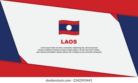 Laos Flag Abstract Background Design Template. Laos Independence Day Banner Cartoon Vector Illustration. Laos Independence Day
