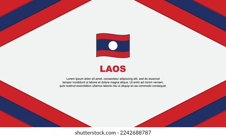 Plantilla de diseño de fondo de resumen de la bandera de Laos. Ilustración del vector de caricaturas del Día de la Independencia de Laos. Plantilla de Laos