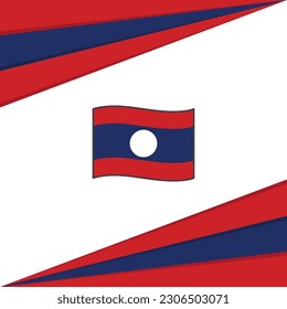 Plantilla de diseño de fondo de resumen de la bandera de Laos. Banner en medios sociales del Día de la Independencia de Laos. Diseño de Laos
