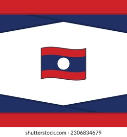 Laos Flag Abstract Background Design Template. Laos Independence Day Banner Social Media Post. Laos Vector