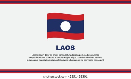 Vorlage für abstrakte Hintergrunddesigns der Flagge. Laos Independence Day Banner Social Media Vektorgrafik. Laos Design