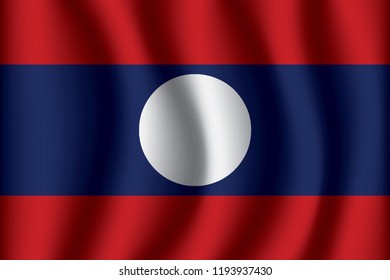Laos flag background with cloth texture. Laos Flag vector illustration eps10.