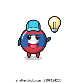 laos flag badge character cartoon getting the idea , cute design