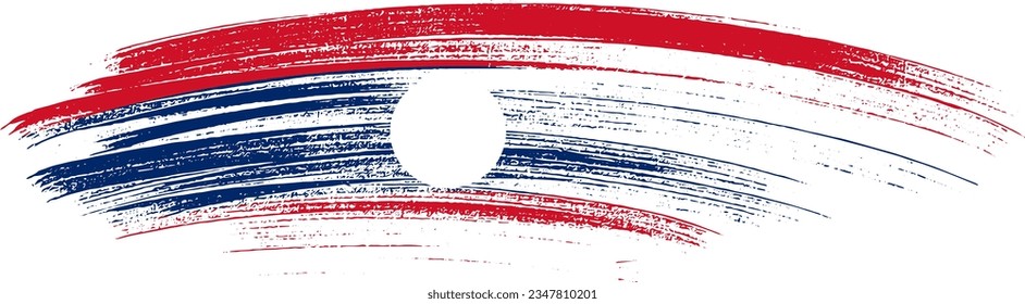 Laos flag with brush paint textured isolated  on png or transparent background
