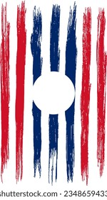Laos flag with brush paint textured isolated  on png or transparent background