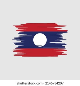Laos Flag Brush Strokes. National Flag