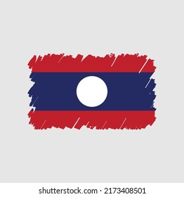 Laos Flag Brush Strokes. National Flag