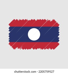 Laos flag brush strokes painted
