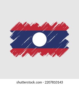 Laos flag brush strokes painted collection