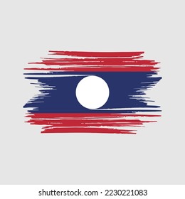 Laos-Flag-Vektorgrafik mit Pinselstrich