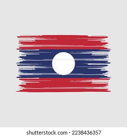 Laos-Flag-Vektorgrafik mit Pinselstrich