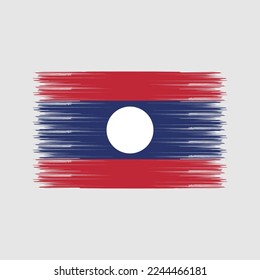 Laos Flag Brush Vector Illustration