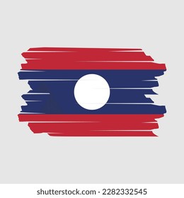 Laos Flag Brush Vector Illustration