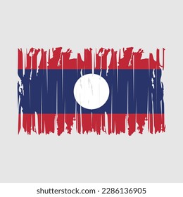 Ilustración del vector de pincel de bandera de Laos