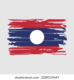 Laos Flag Brush Vector Illustration