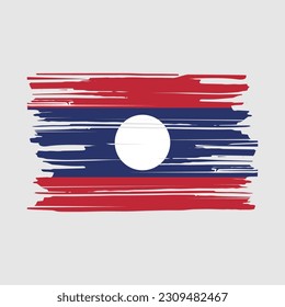 Laos Flag Brush Vector Illustration
