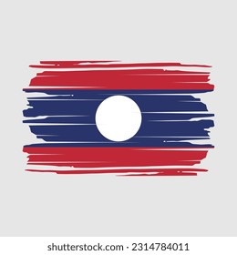 Ilustración del vector de pincel de bandera de Laos