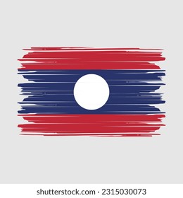 Laos Flag Brush Vector Illustration