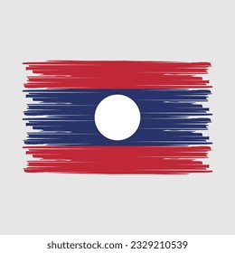 Laos Flag Brush Vector Illustration