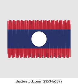 Laos Flag Brush Vector Illustration