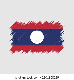 Vector de pincel de bandera de Laos. Bandera nacional