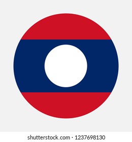 Laos flag circle, Vector image and icon