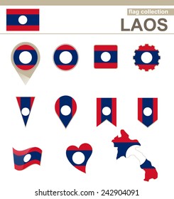 Laos Flag Collection, 12 versions
