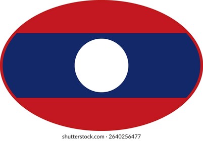 Laos flag ellipse shaped. vector	
