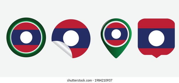 Laos flag. flat icon symbol vector illustration