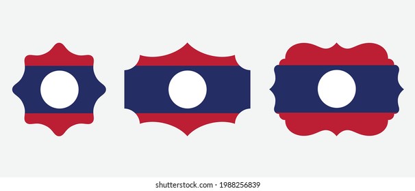 Laos flag. flat icon symbol vector illustration