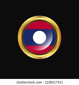Laos flag Golden button