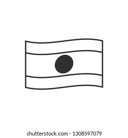 Laos flag icon in black outline flat design. Independence day or National day holiday concept.