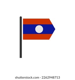 Juego de iconos de la bandera de Laos, símbolo del símbolo del vector del día de la independencia de Laos