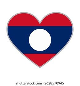 Laos flag. Laos love flag. Laos flag in heart shape. Love symbol. Vector illustration