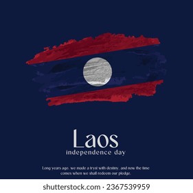 Laos Flag Made of Glitter Sparkle Brush Paint Vector, Celebrating Laos Independence Day.