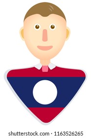 Laos flag man icon
