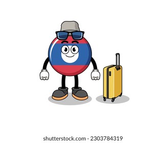 laos flagge mascot für ferien , charakter design