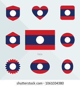Laos flag. National flag of Laos. Laos vector flag button. Laos independence day.