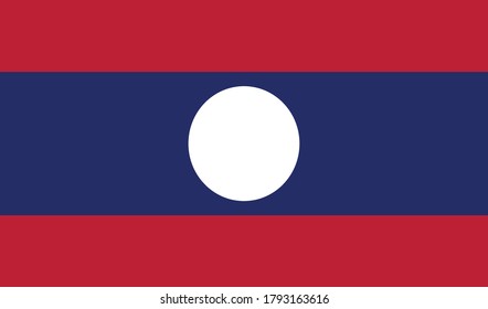 Bandera de Laos, colores oficiales y proporción correctamente Vector