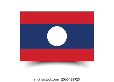 Laos flag official colors and proportion digital vector illustration