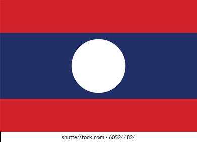 Laos Flag, official colors and proportion correctly. National Laos Flag. National Laos Flag vector illustration. National Laos Flag vector background.Laotian banner.Laotian banner vector illustration.