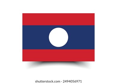 Laos flag. Flag of Laos. The official ratio. Flag icon. Standard color. Standard size. A rectangular flag. Computer illustration. Digital illustration. Vector illustration.