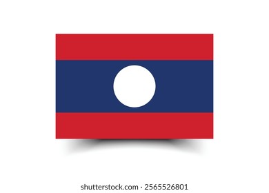 Laos flag official size and color standards vector illustration