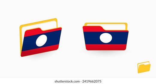 Indicador Laos en dos tipos de icono de carpeta. Ilustración vectorial.